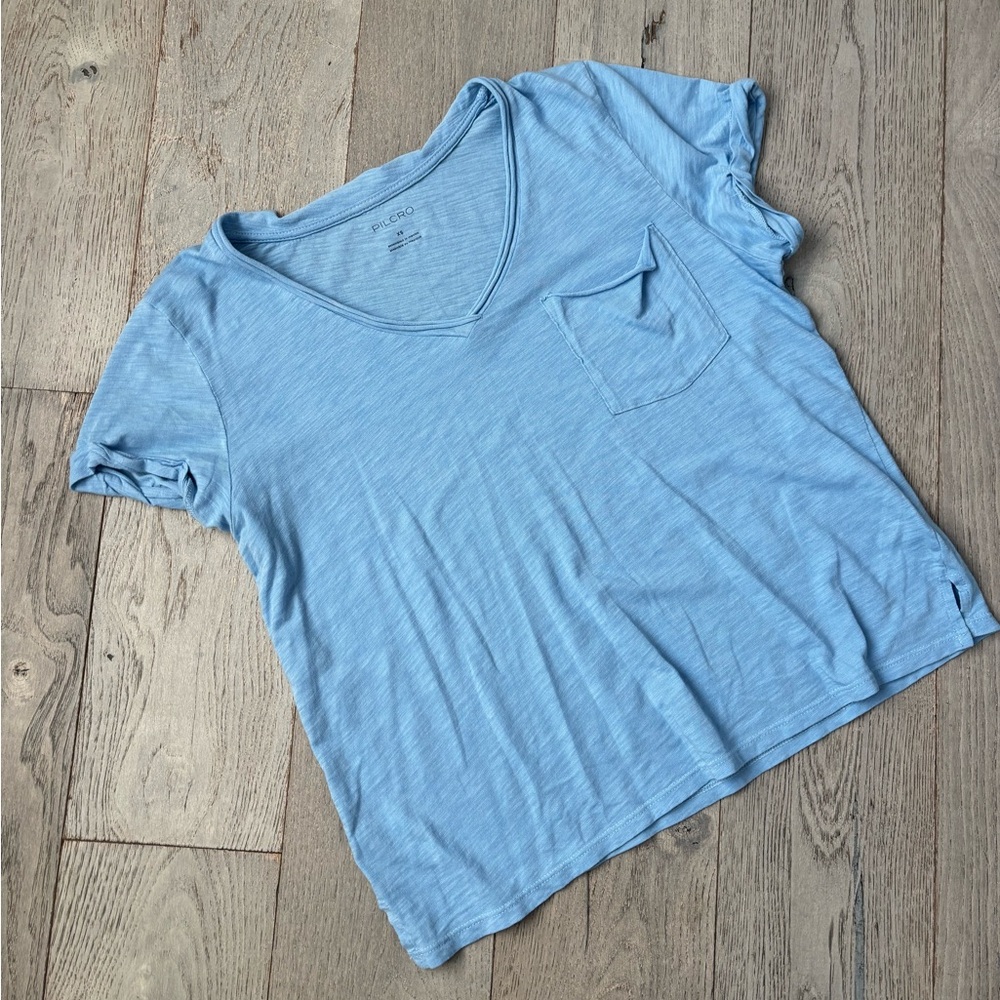 The Quinn Short-Sleeve V-Neck Tee By Pilcro